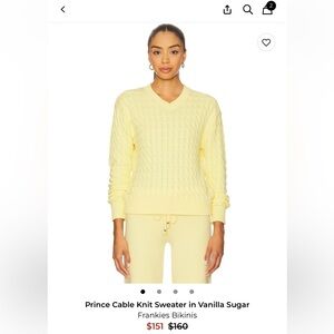 Frankie’s Bikinis Sweater Prince V-Neck in Vanilla Sugar Butter Yellow